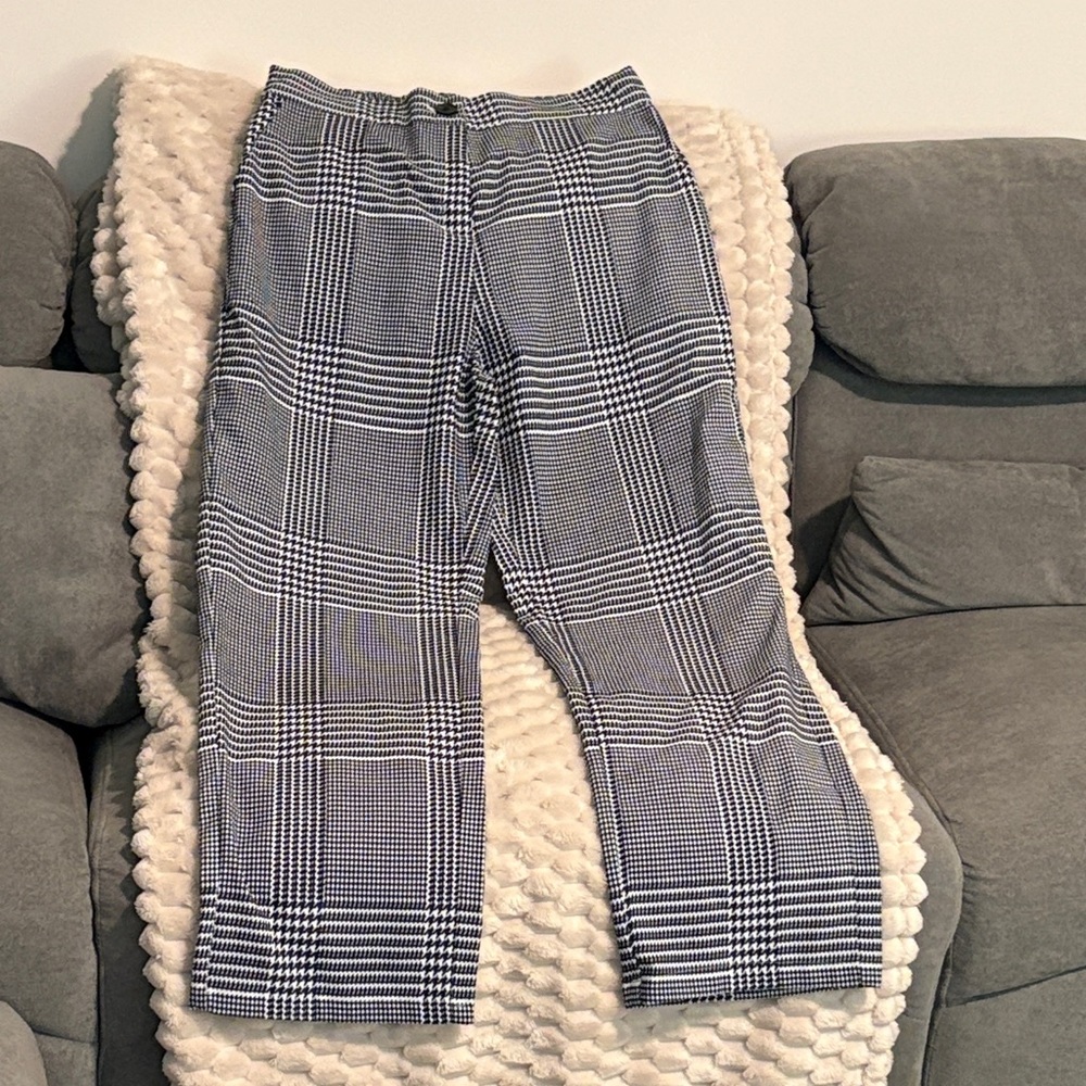 Women's Black and White Plaid Pants